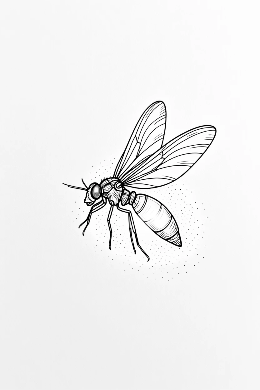 A tiny firefly glowing softly at dusk