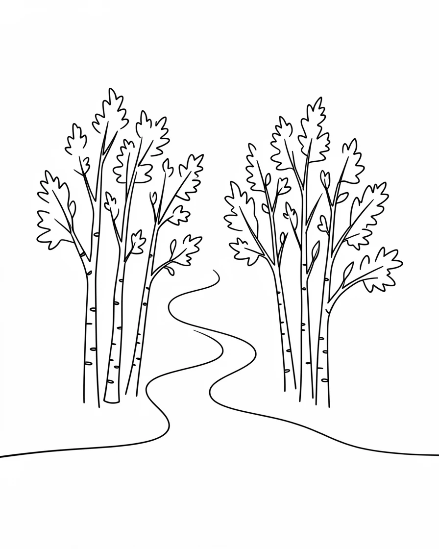 A grove of aspen trees with trembling leaves lining a mountain trail
