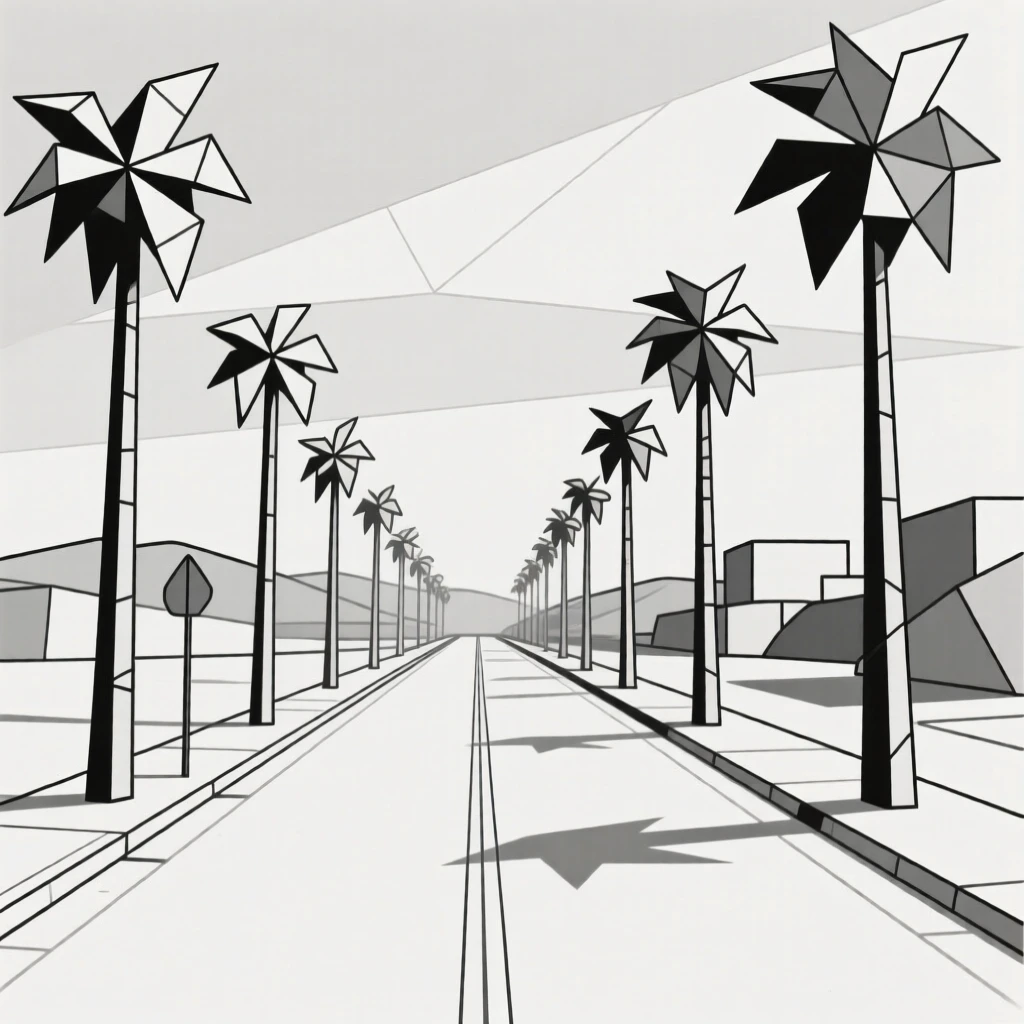 A Los Angeles boulevard lined with palm trees