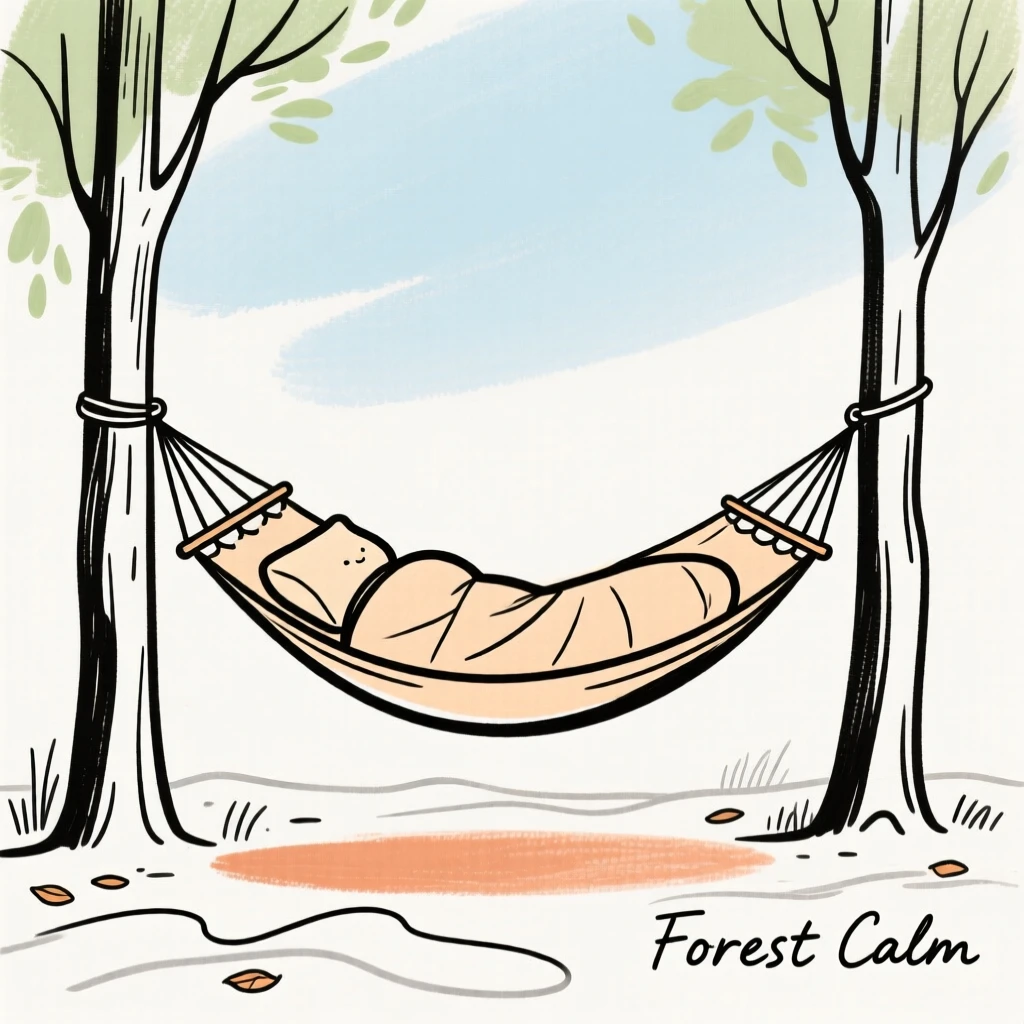 A hammock camping setup in the forest