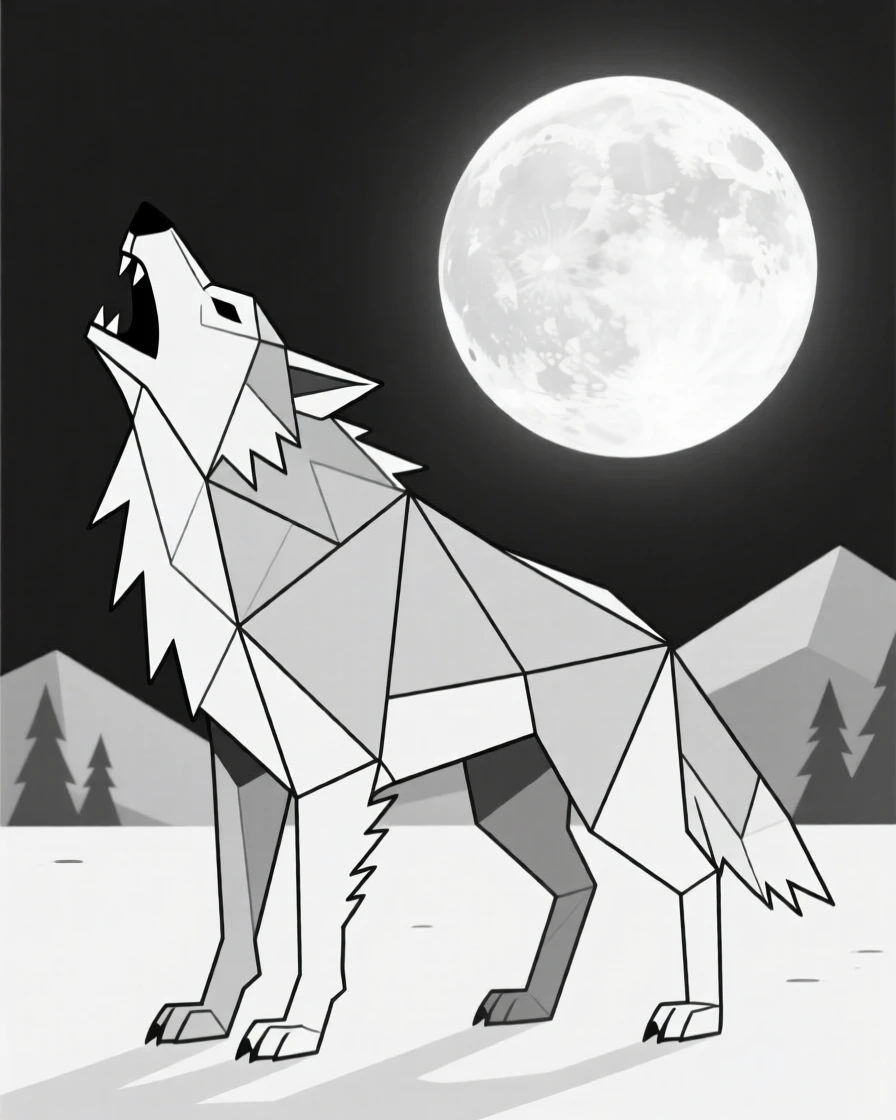 A werewolf howling beneath a full moon