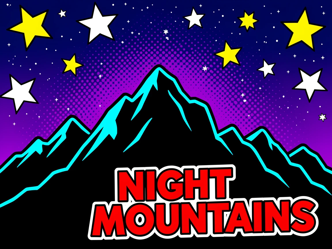 A mountain range silhouetted beneath a star-filled night sky
