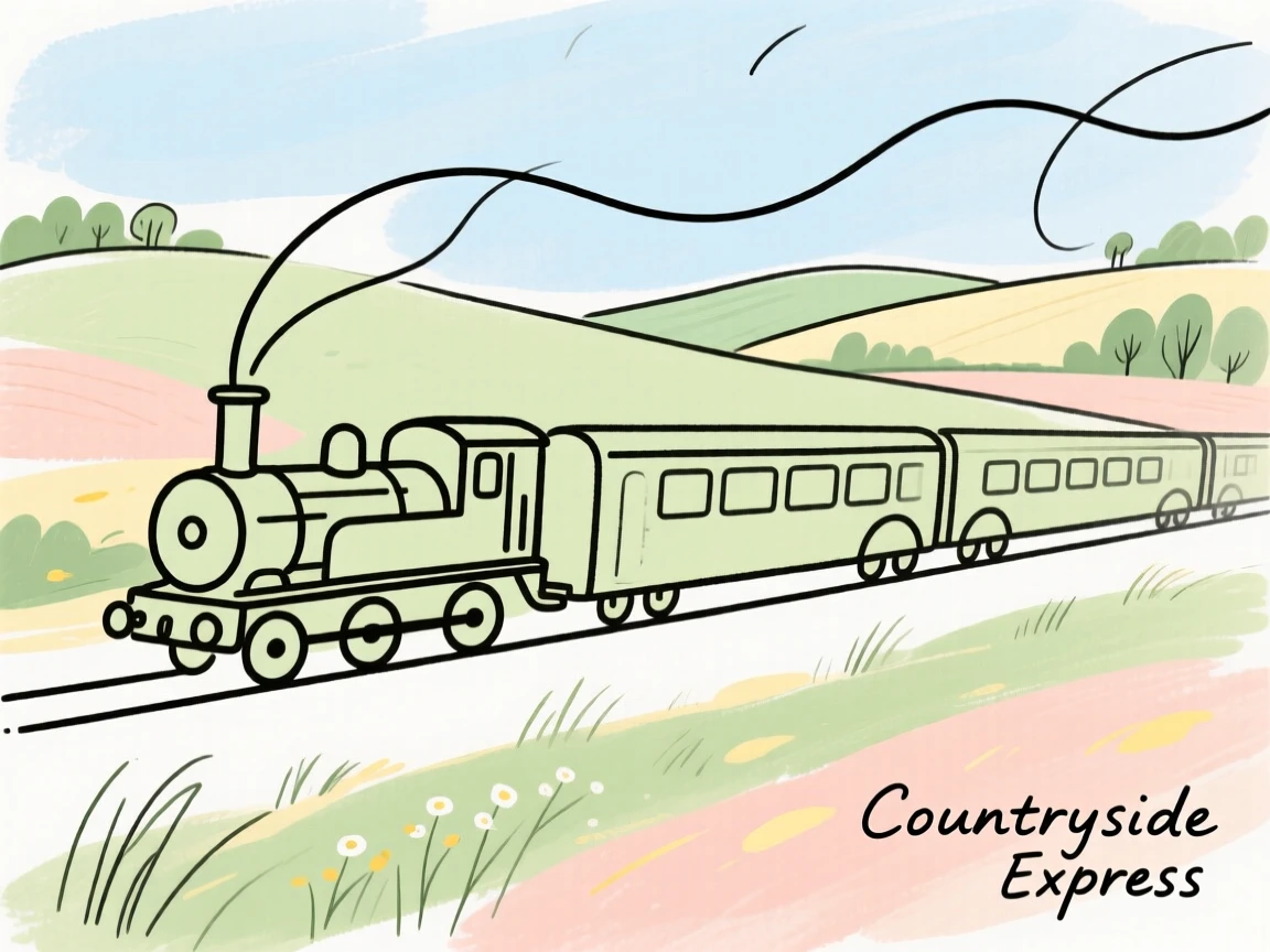 A train journey through the countryside