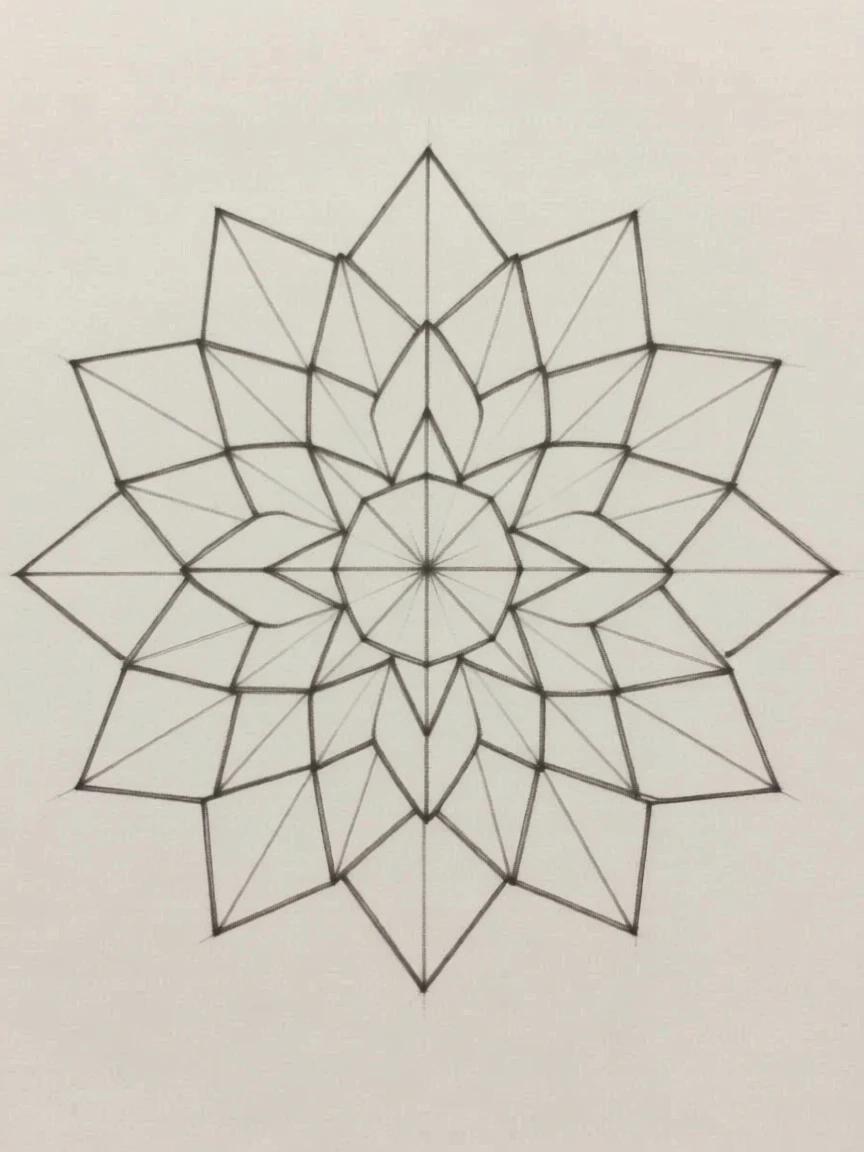 A symmetrical mandala inspired by lotus petals