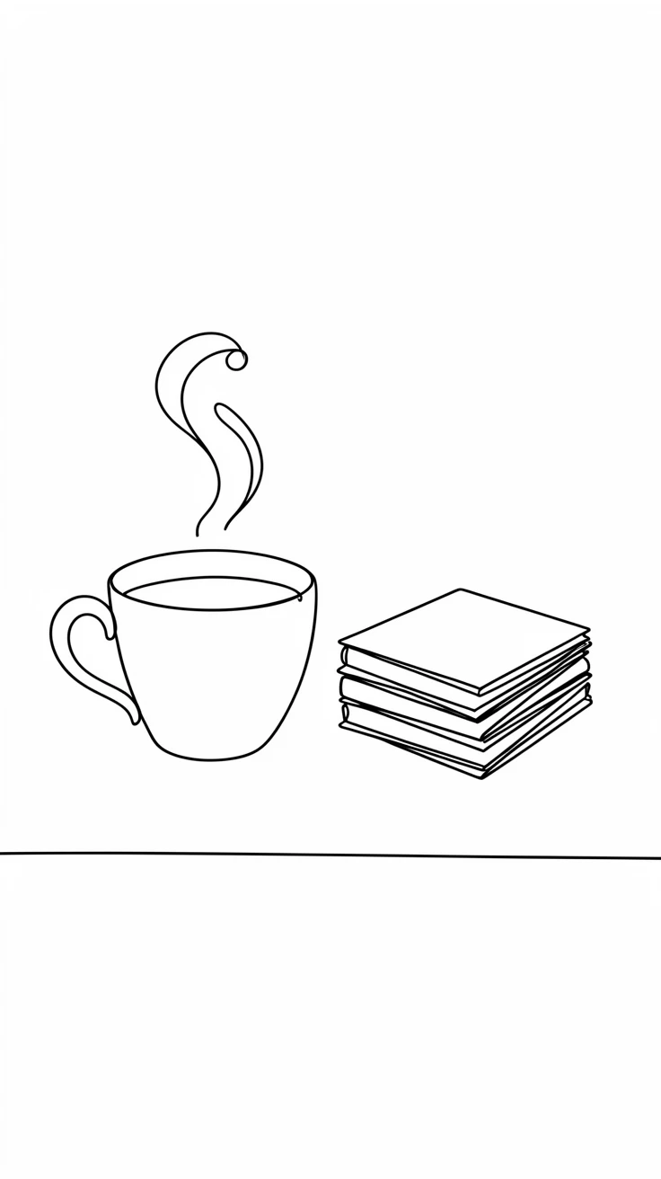 A cup of tea steaming beside a stack of postcards on a travel desk