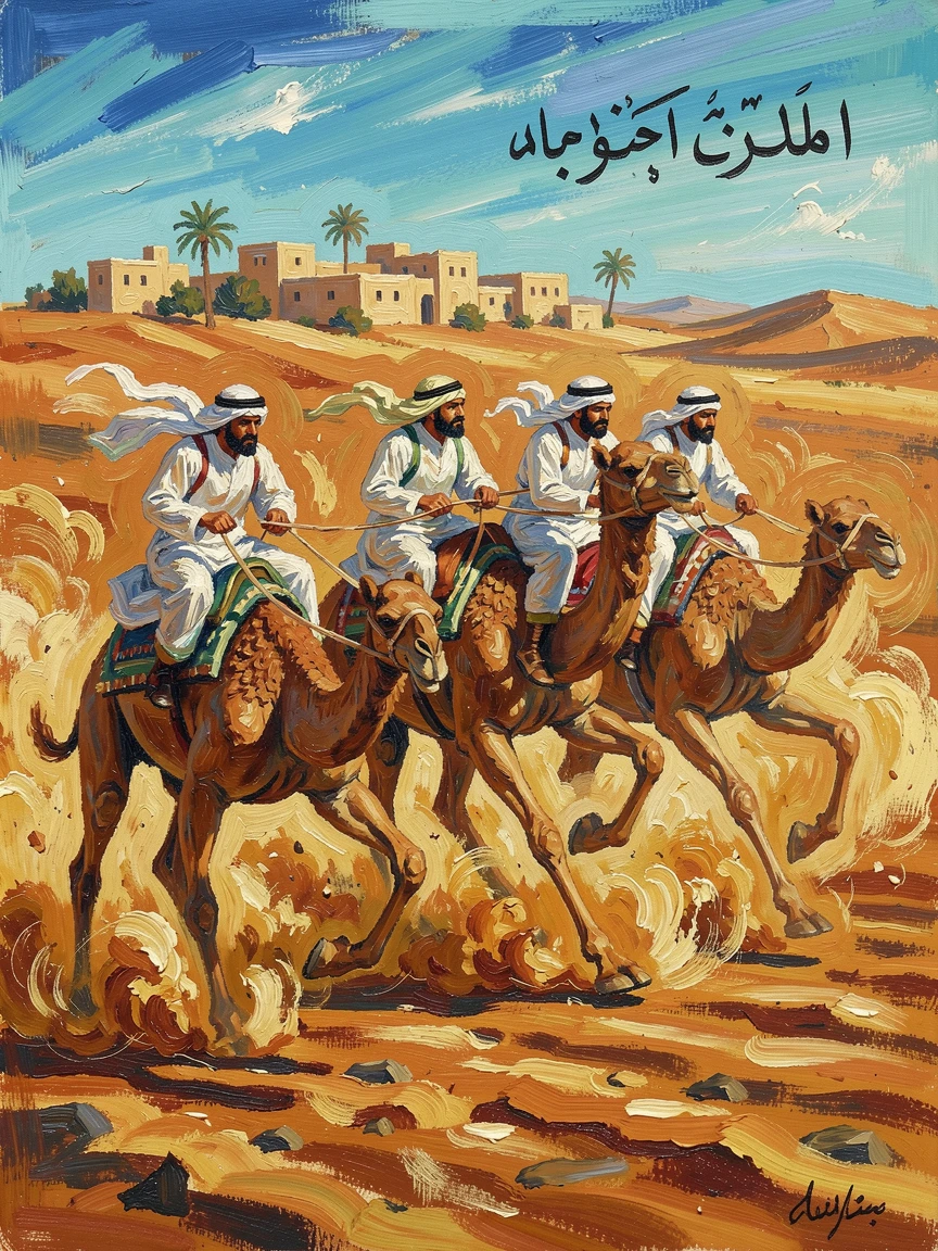 Traditional camel races kicking up dust across the desert plains of the Gulf.
