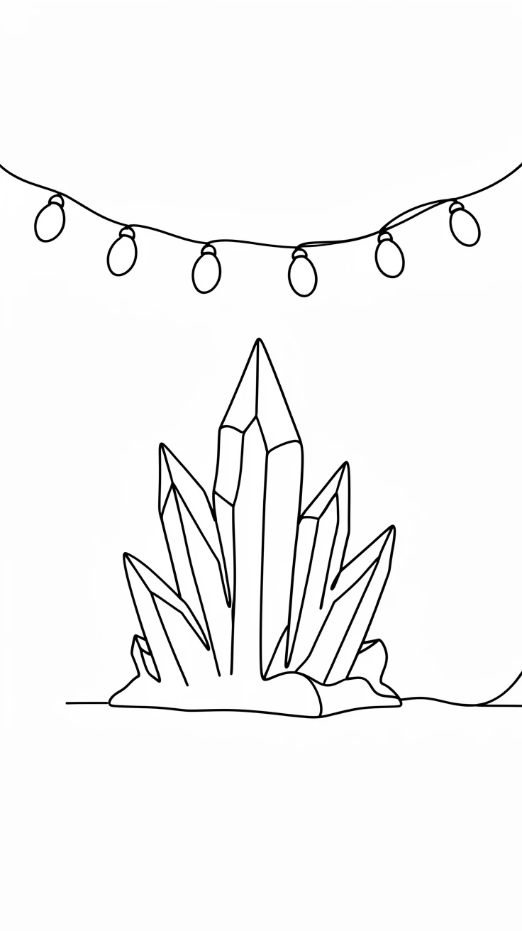 A winter carnival ice sculpture glowing beneath string lights