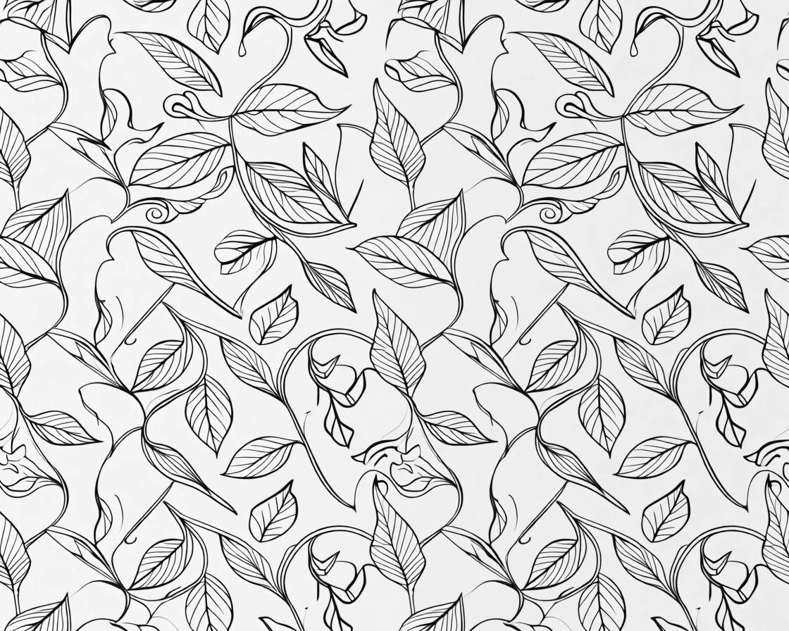 A repeating pattern of interlocking leaves and vines