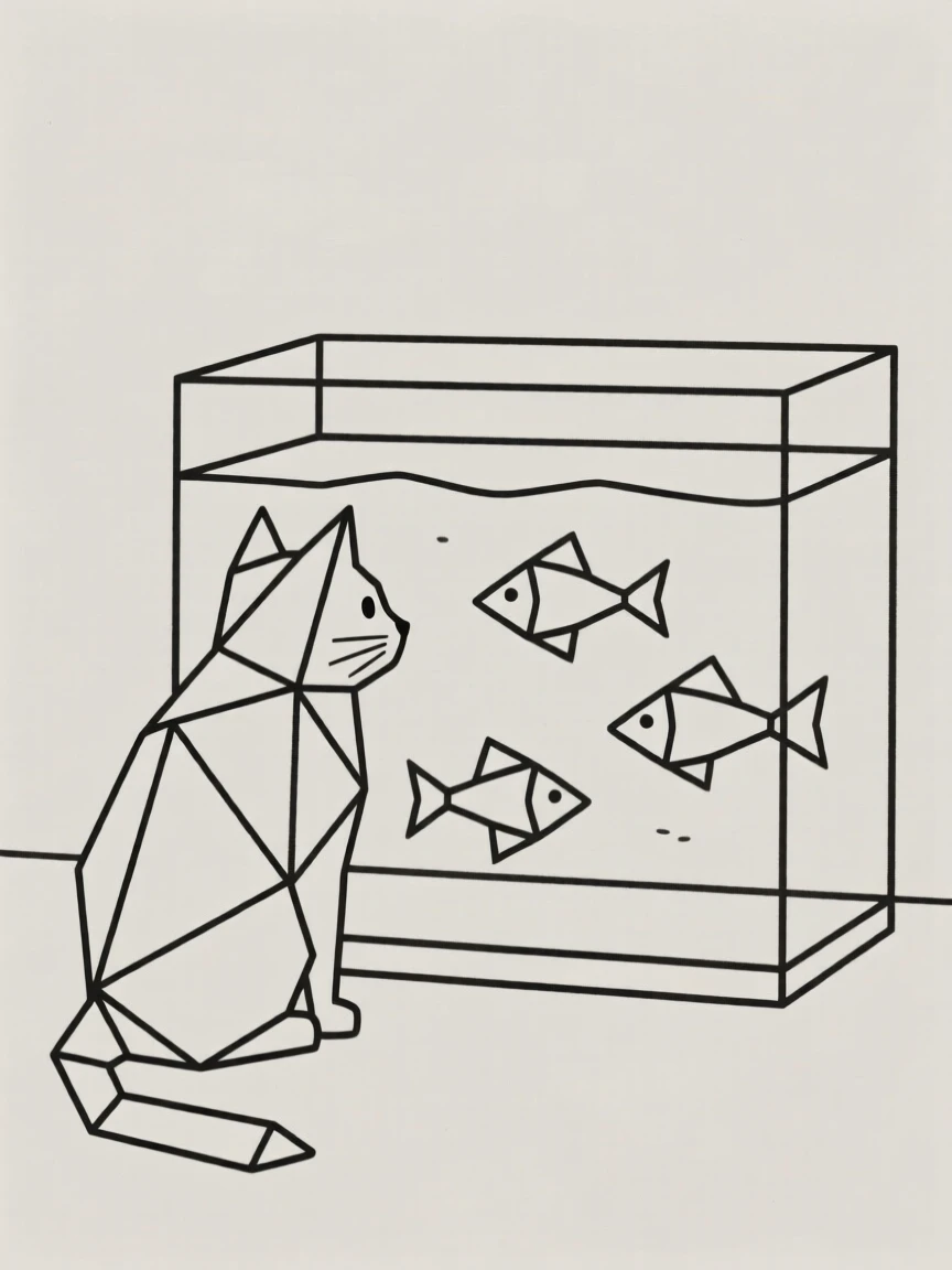 A cat watching fish swim in an aquarium