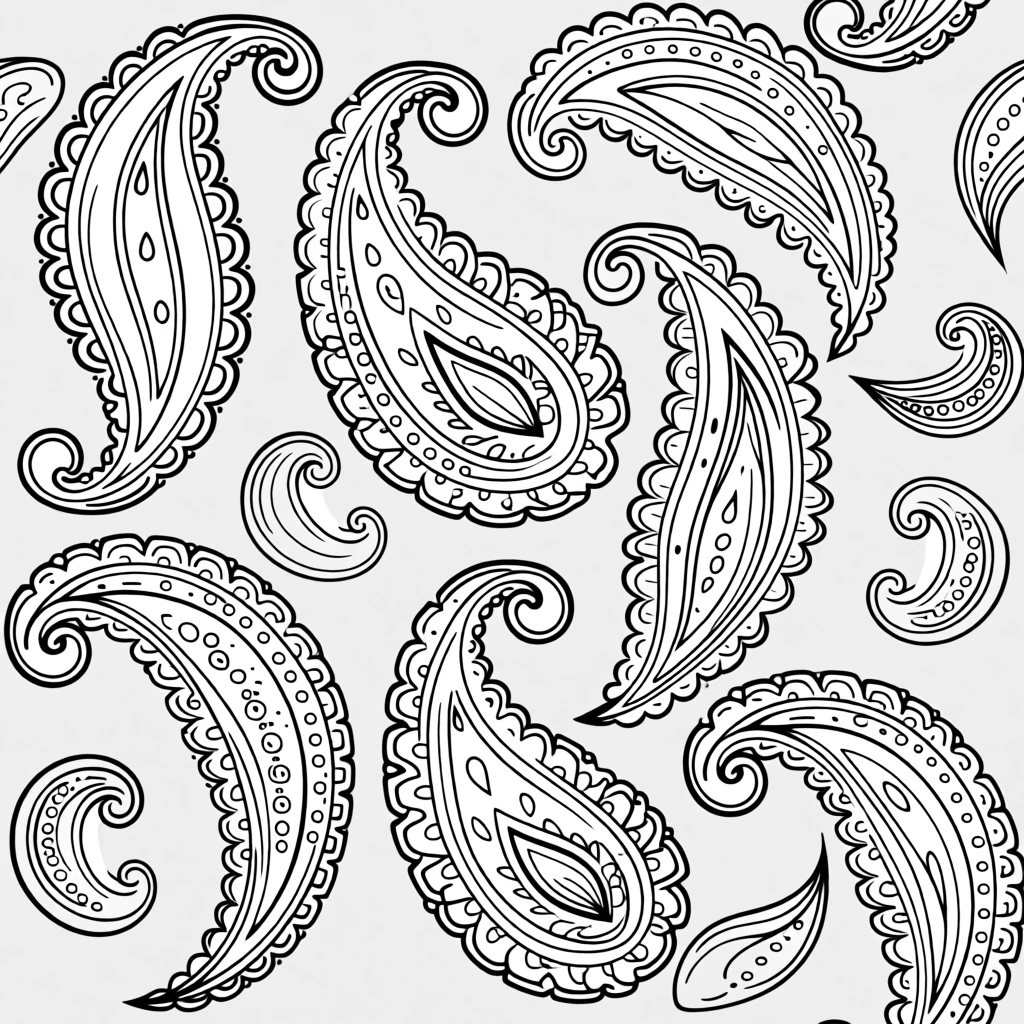 A decorative paisley pattern with flowing curves