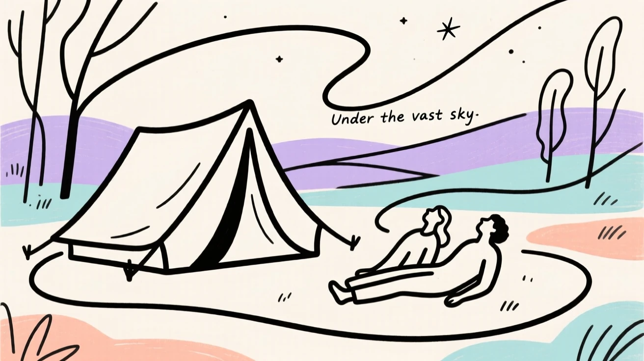 A stargazing camp in the wilderness