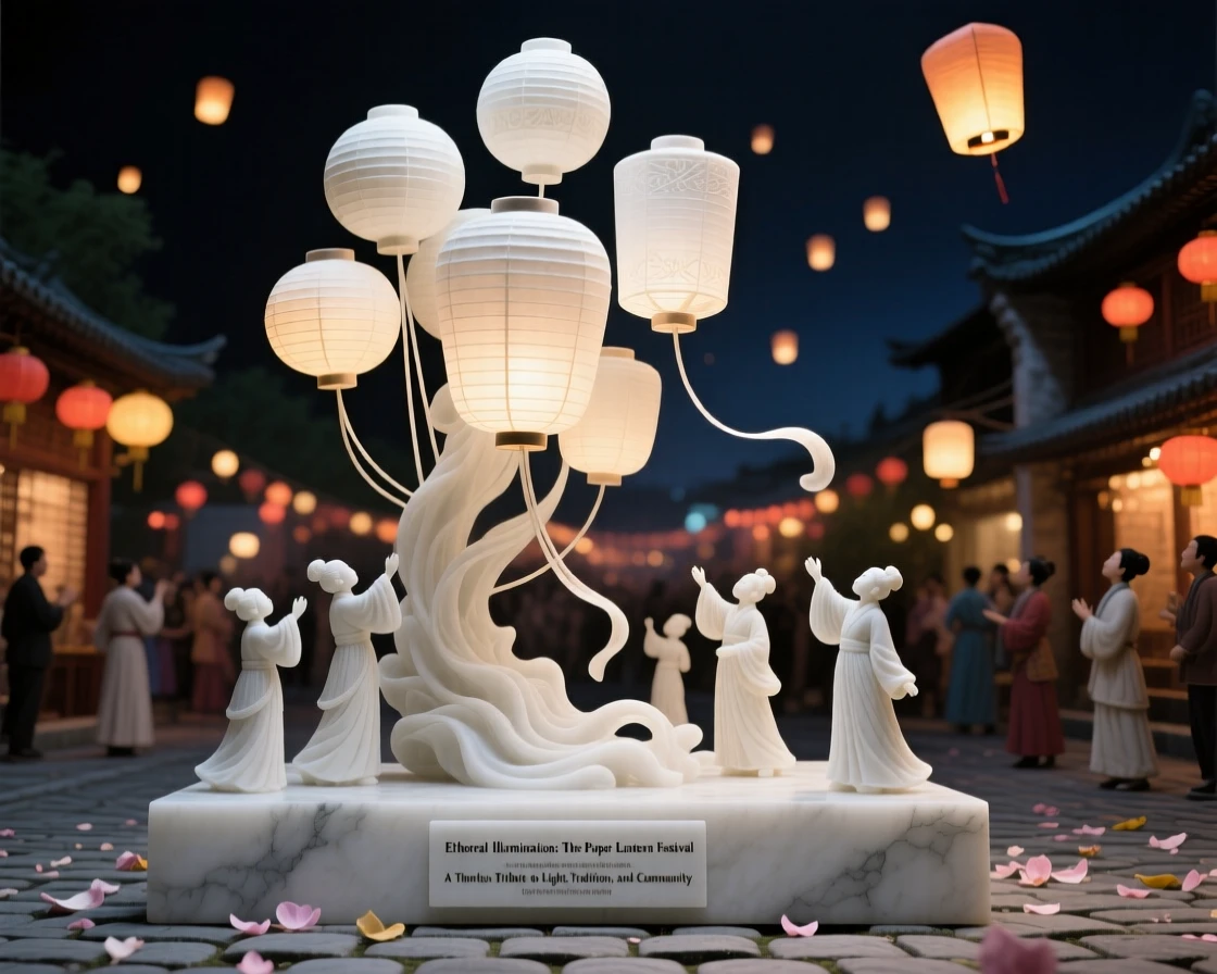 A beautifully composed image of a paper lantern festival lighting up the night sky, captured with cinematic depth and detail, full of atmosphere and visual storytelling