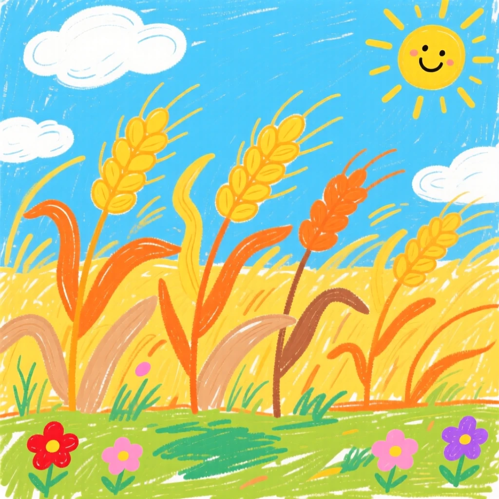 A golden wheat field swaying in the wind.