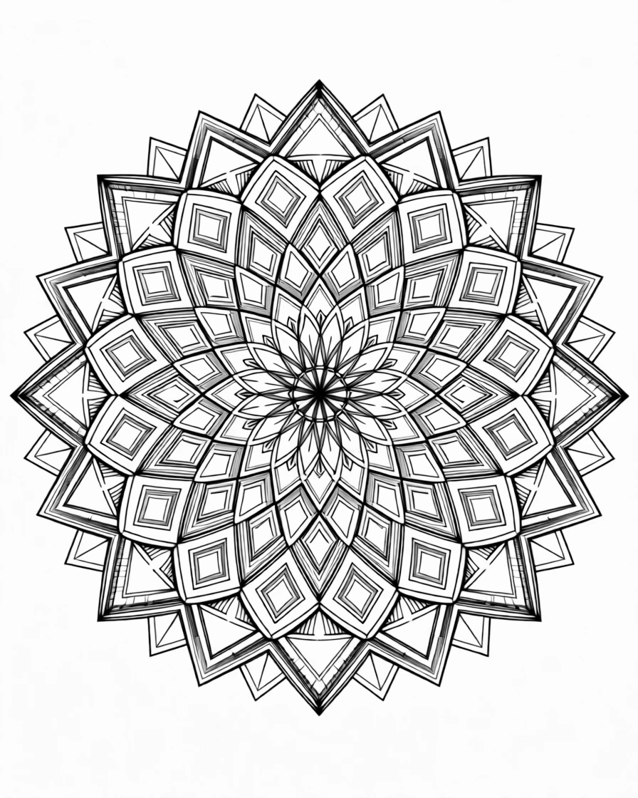 A kaleidoscope pattern radiating from a central point