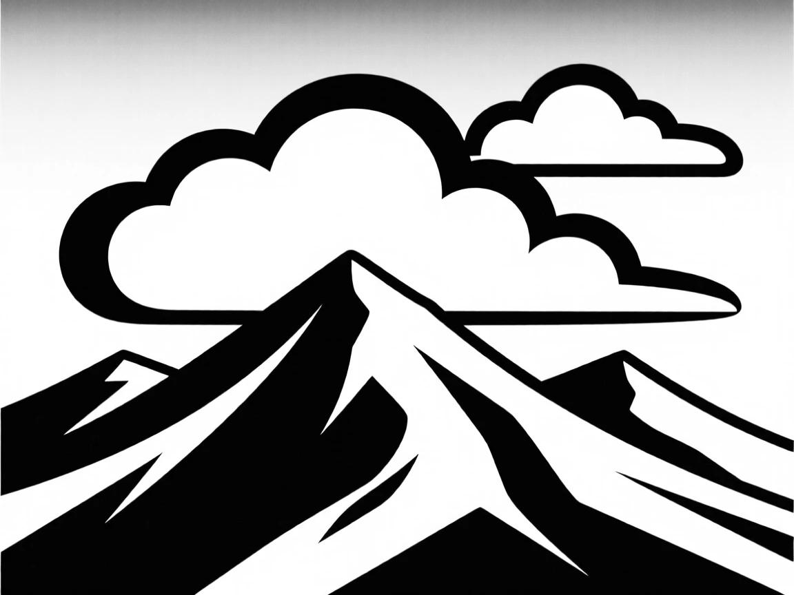 Clouds rolling over a mountain ridge.
