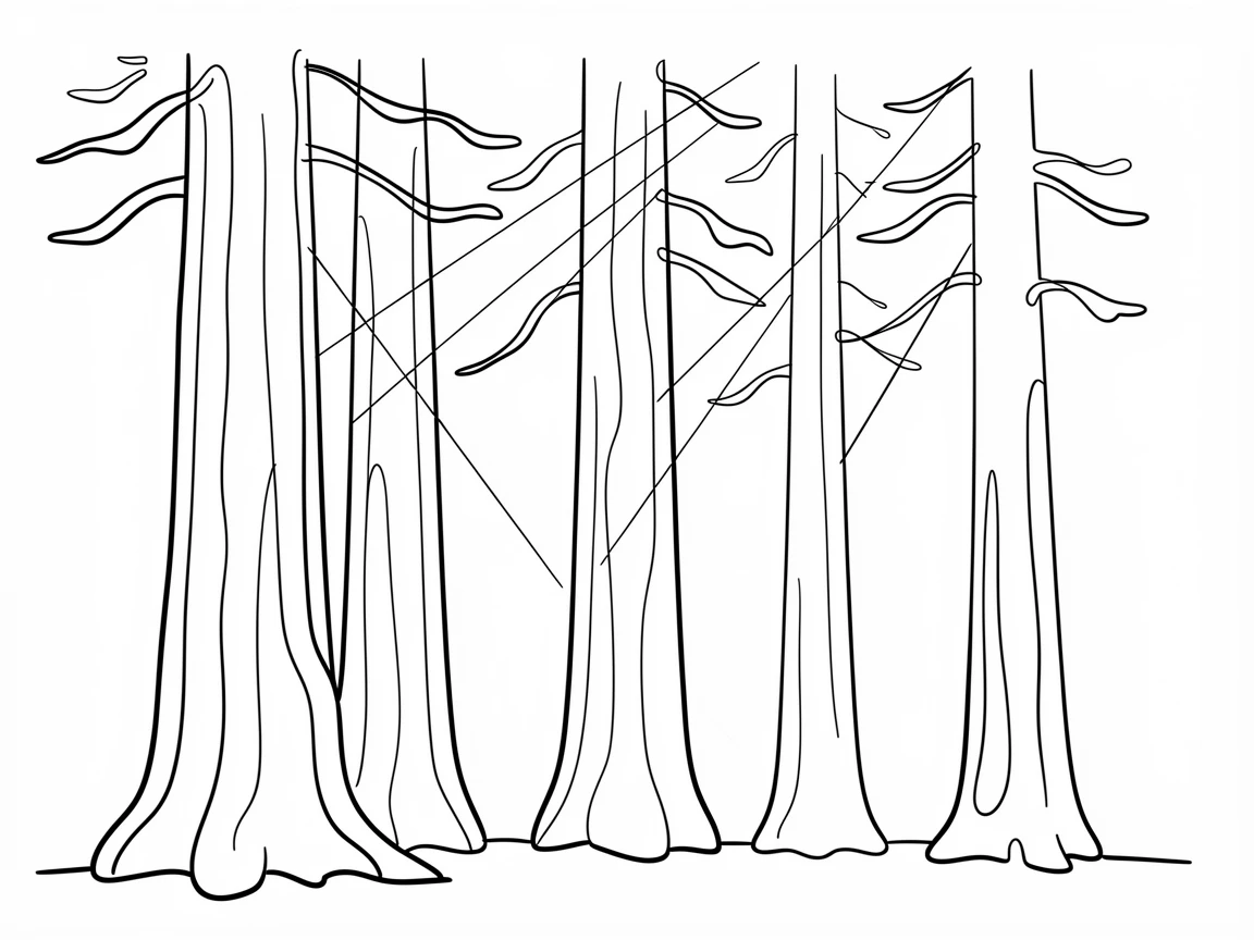A giant sequoia grove with sunlight filtering through the towering trunks