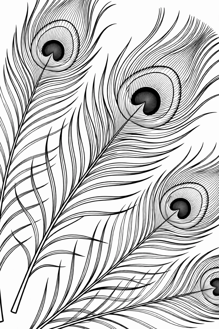 A decorative peacock feather pattern with an eye motif