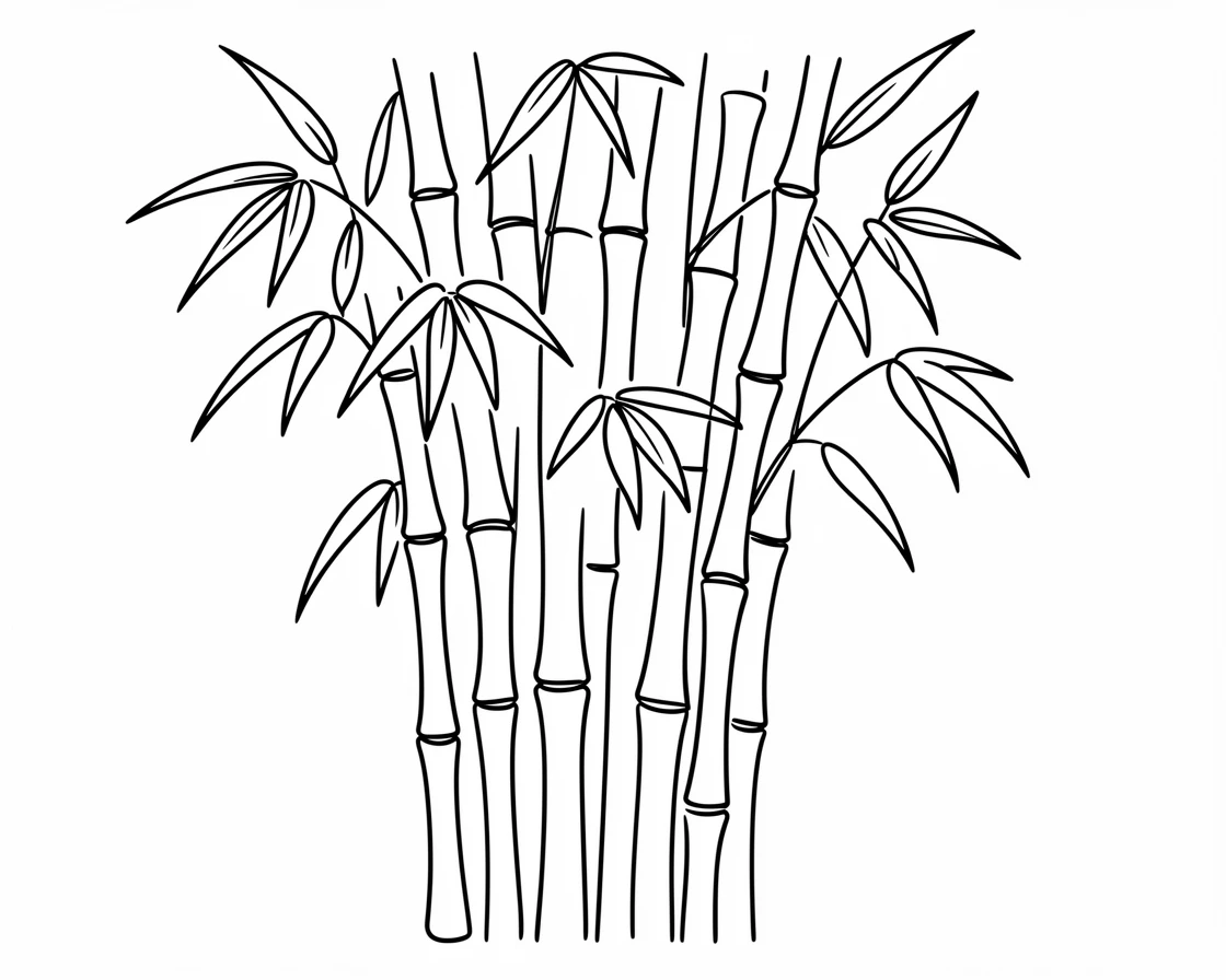 A patch of bamboo stalks growing densely in a quiet grove