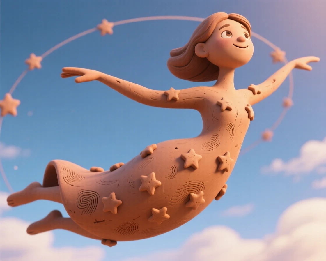 Nut arching across the heavens, her body scattered with stars