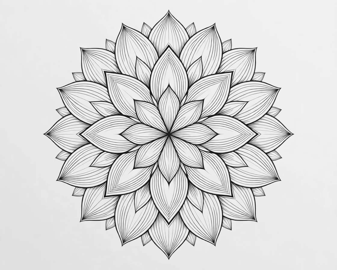 A decorative mandala inspired by a lotus flower