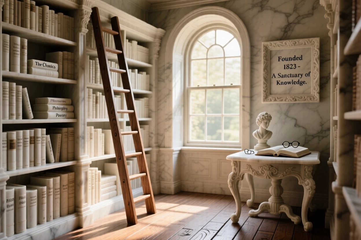 A beautifully composed image of an old bookstore filled with warm afternoon light, captured with cinematic depth and detail, full of atmosphere and visual storytelling