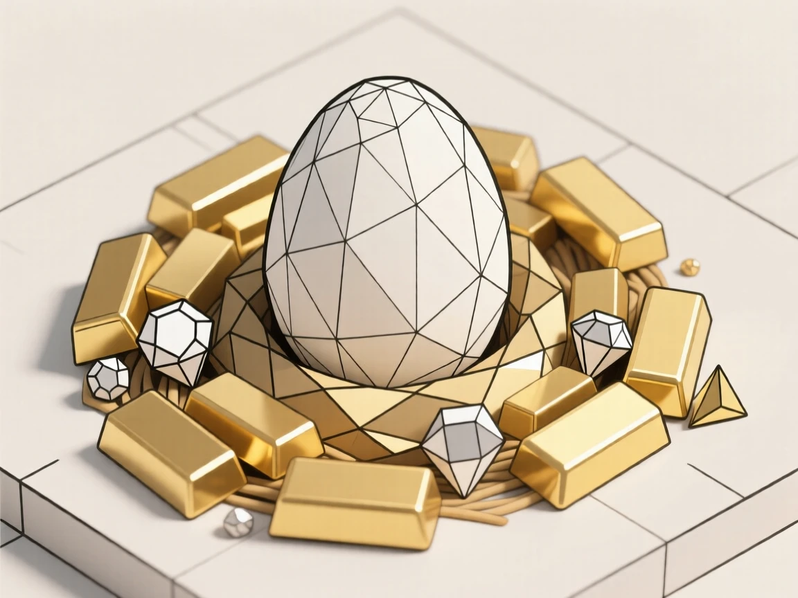 A dragon egg resting in a nest of gold and jewels