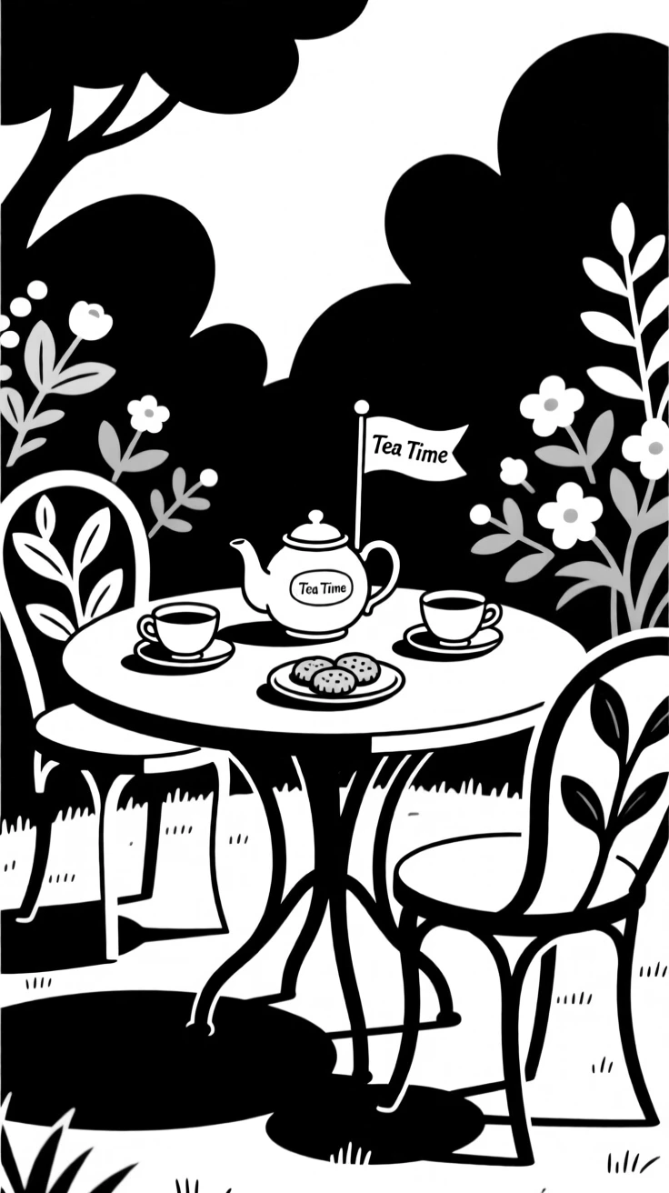 A garden table set for a quiet afternoon tea.