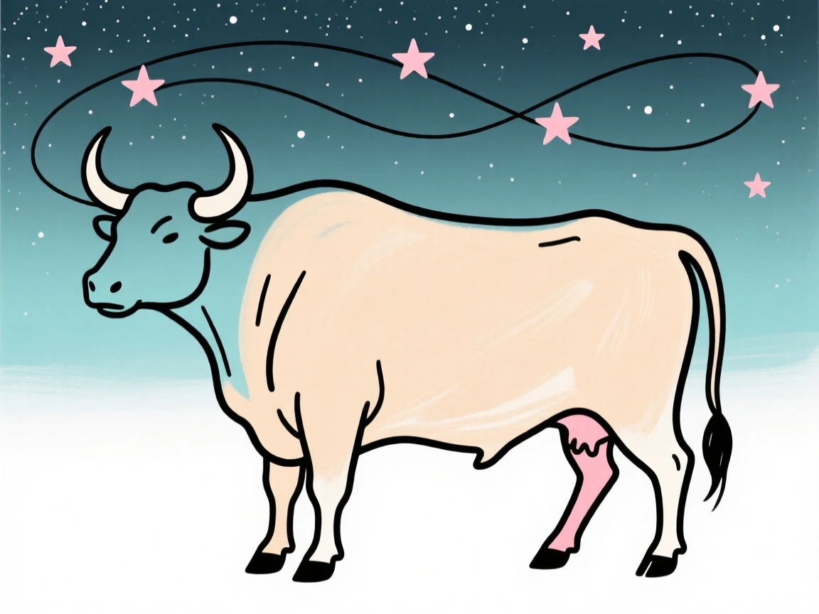 The Taurus bull under a starry sky