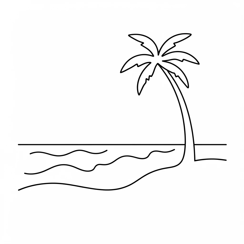 A tropical beach with turquoise water lapping against soft white sand