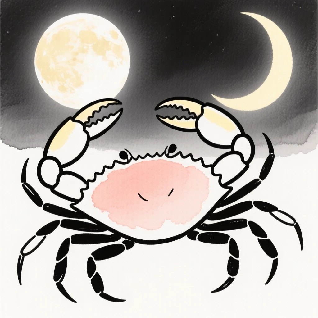 The Cancer crab beneath moonlight