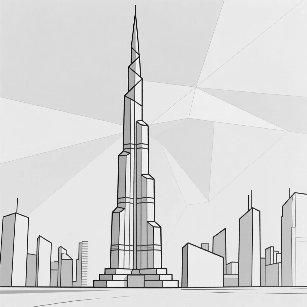 The Burj Khalifa towering over the Dubai skyline