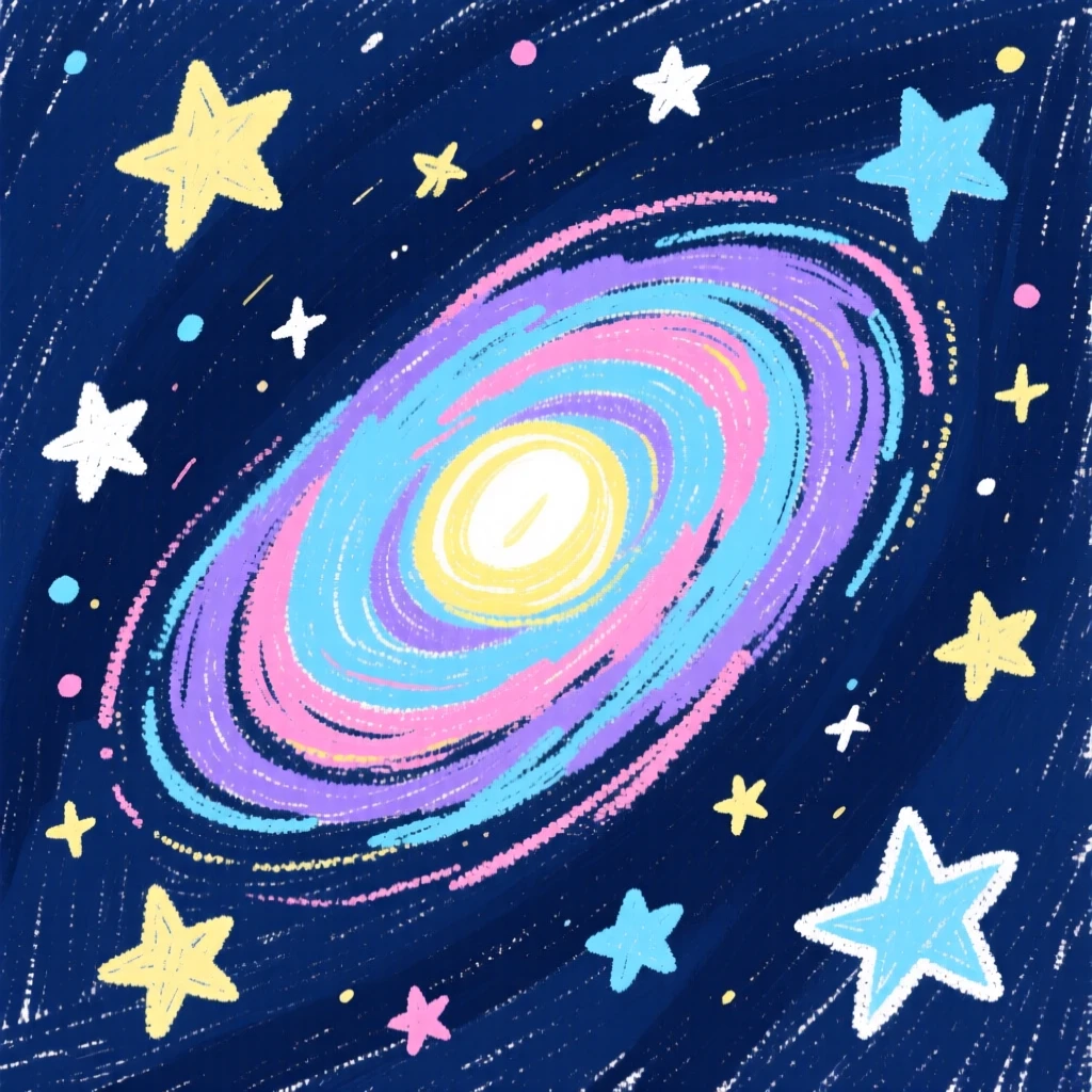 A distant spiral galaxy drifting silently through a field of stars.