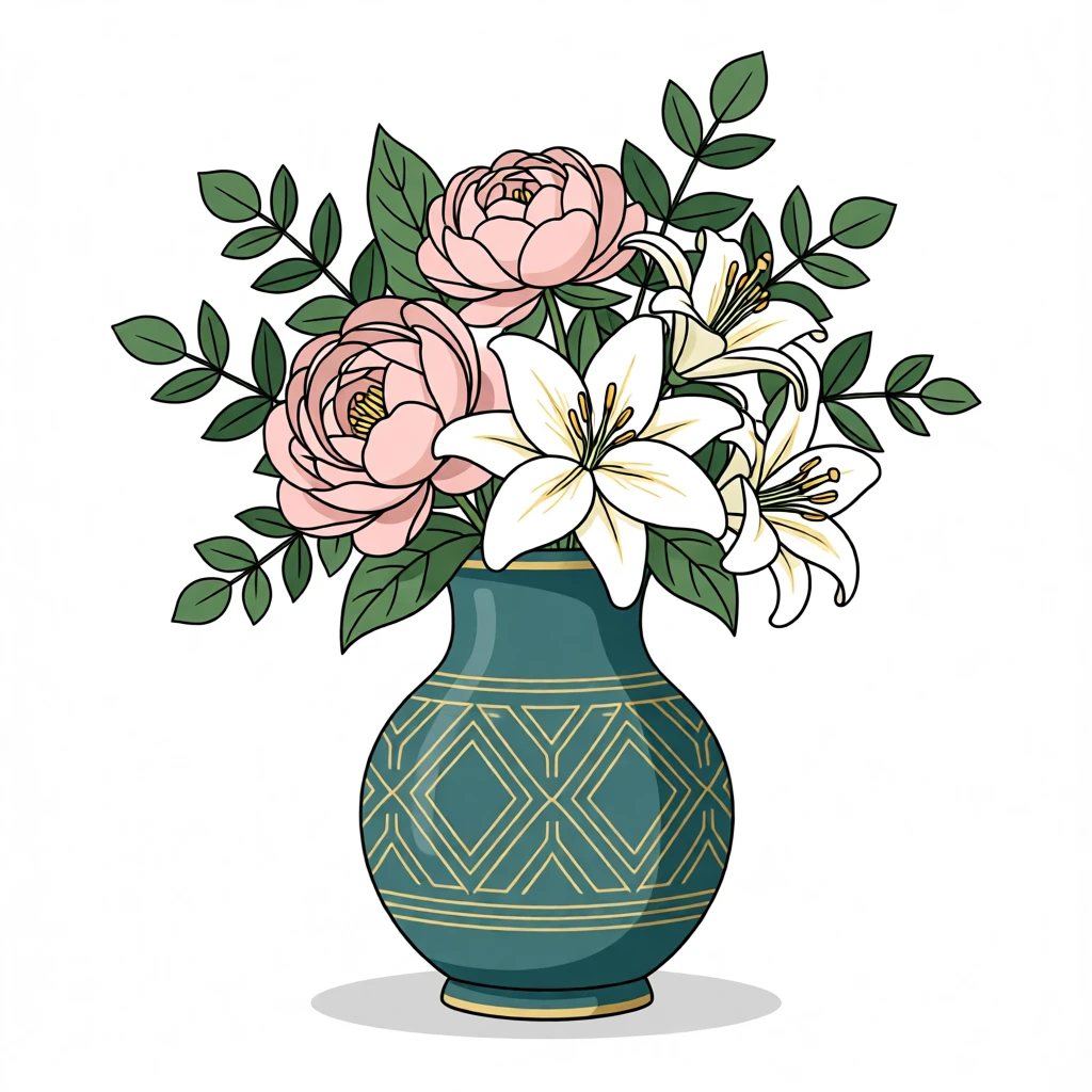 Flower vase. detailed.
